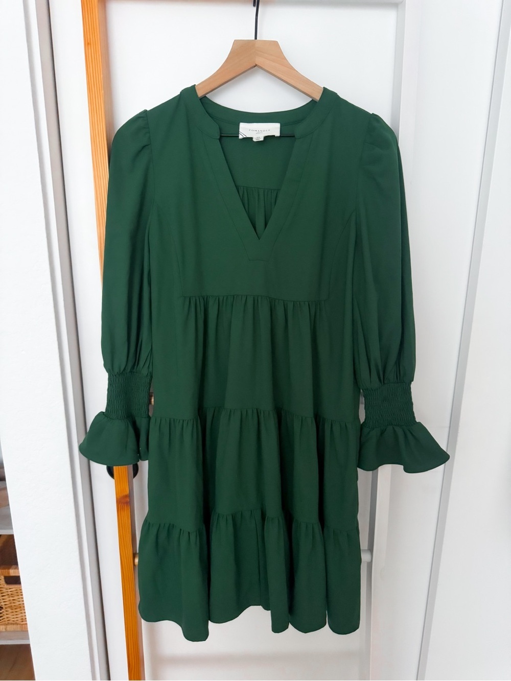 Pomander Place Tuckernuck Hunter Green Crepe Kenzo Dress - Picture 5 of 13